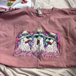 Pink Beach Chick Graphic T-Shirt